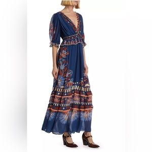 Farm Rio Blue Nature Beauty Maxi Dress